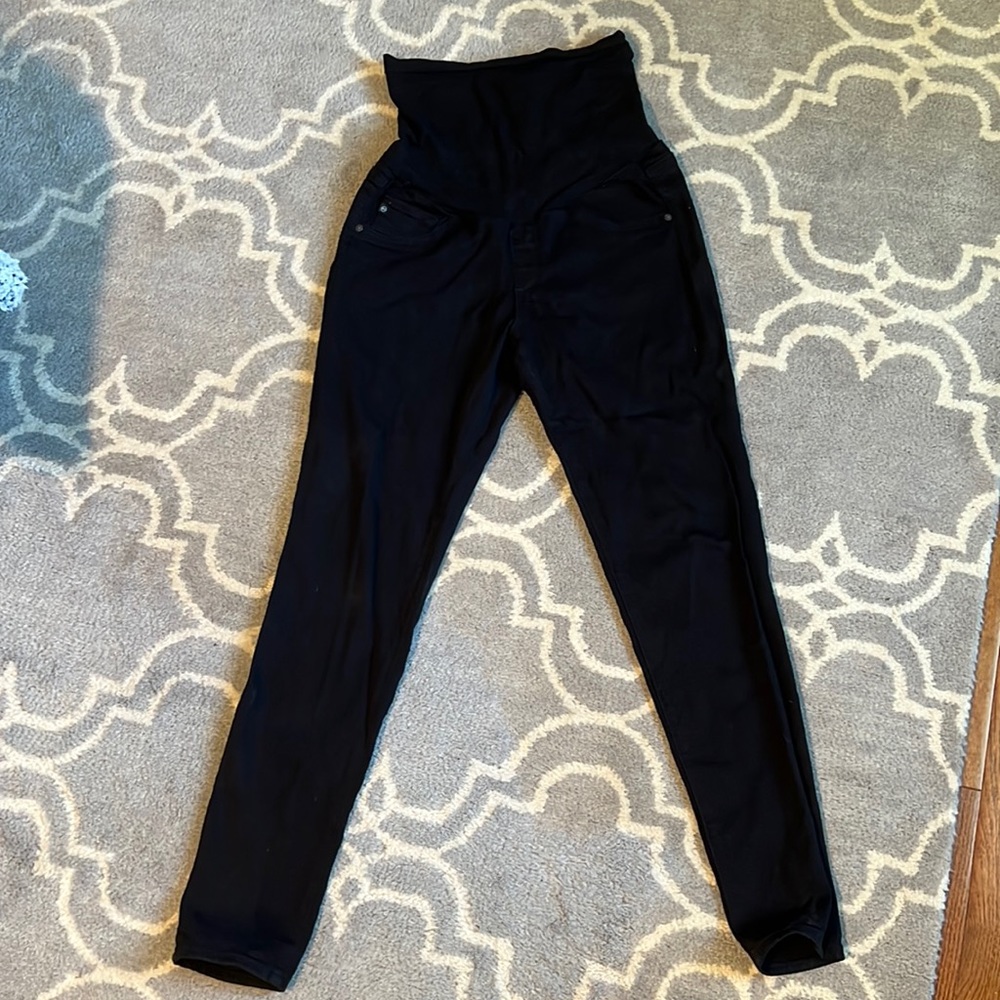 Maternity AG Adriano goldschmied black belly band skinny jeans size 30r